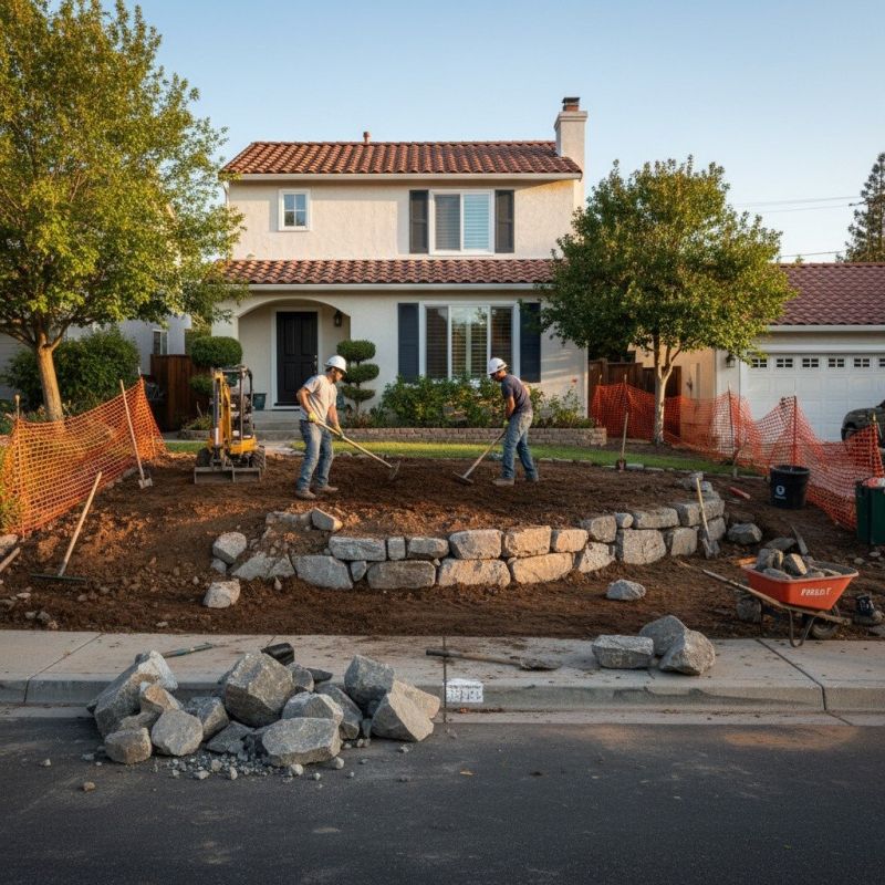 Rock Wall Landscaping detail